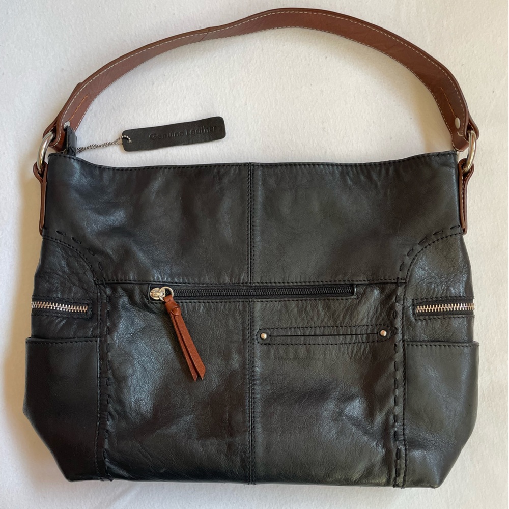 Nino Bossi black genuine leather shoulder bag